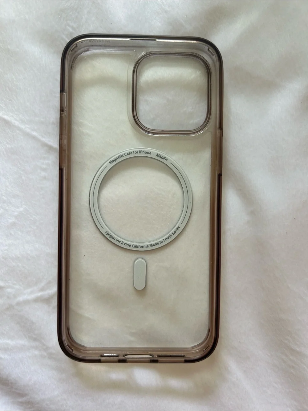 14 Pro Max Clear MagSafe-Compatible Phone Case with White MagSafe Ring
